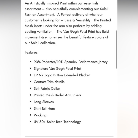 EP NY Multicolor Women's Van Gough Golf Long Sleeve Top - Picture 5 of 10